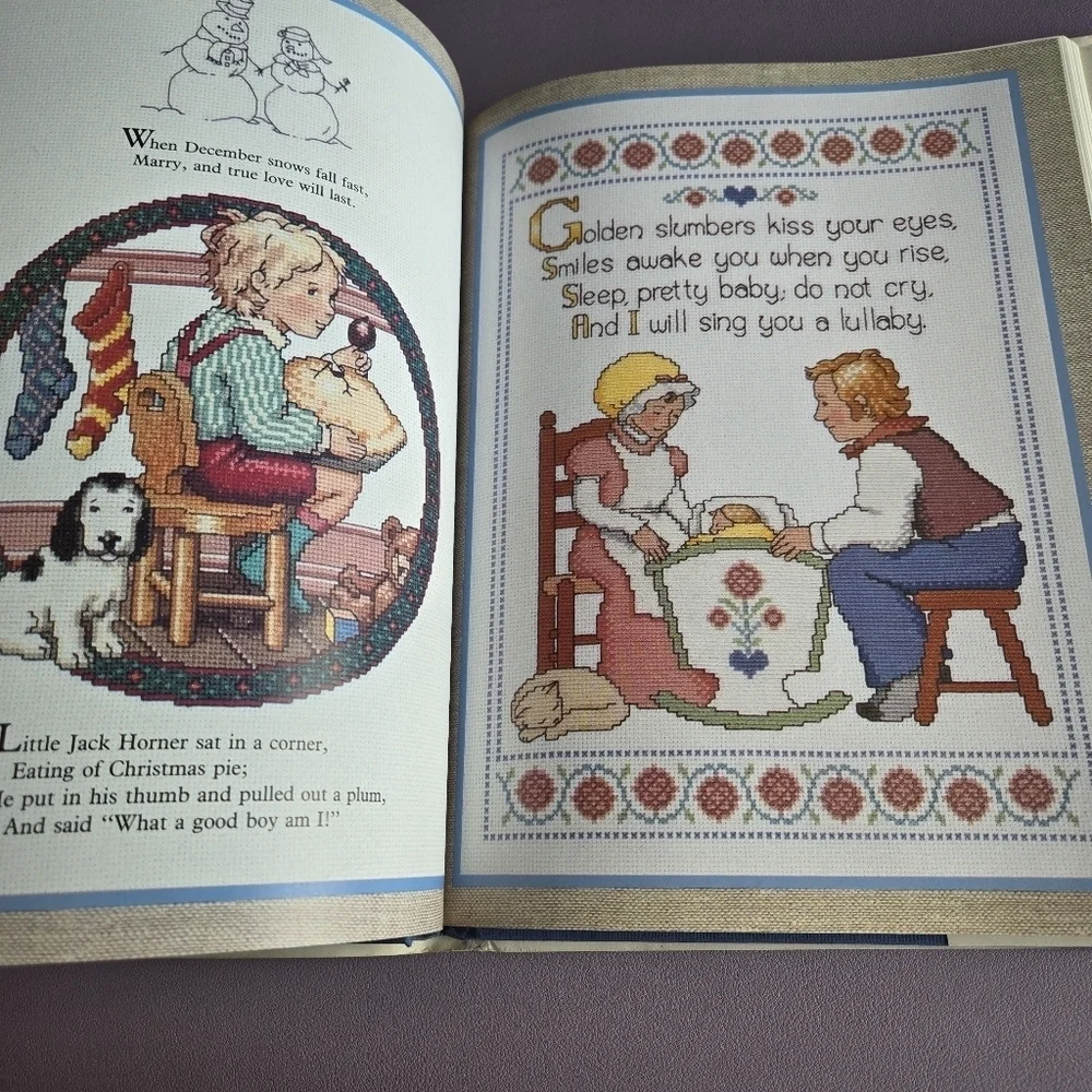 Cross-Stitch‎ Patterns for Mother Goose's Words of Wit and Wisdom Book Vtg 1990